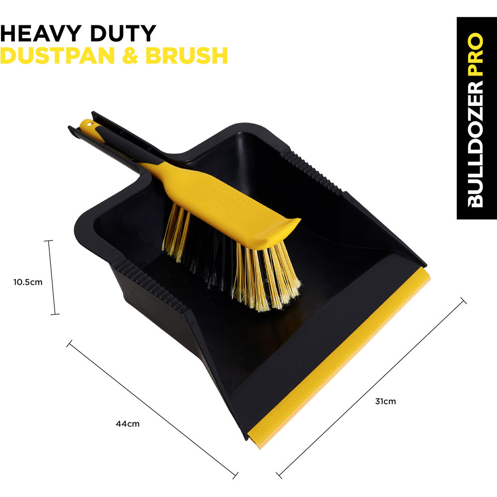 Charles Bentley Yellow Bulldozer Dustpan and Brush Set Image 7