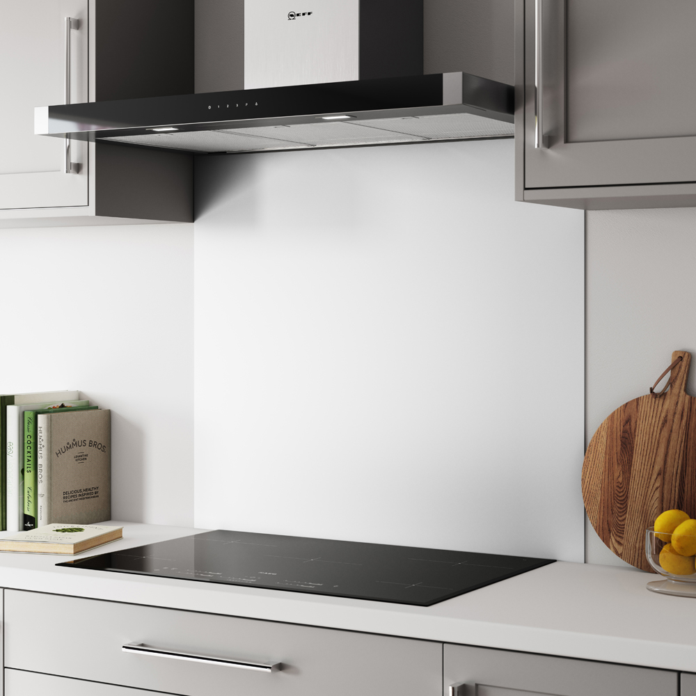 Alloy Glacier White and Neptune Blue Kitchen Hob Splashback 900 x 800 x 4mm Image 2
