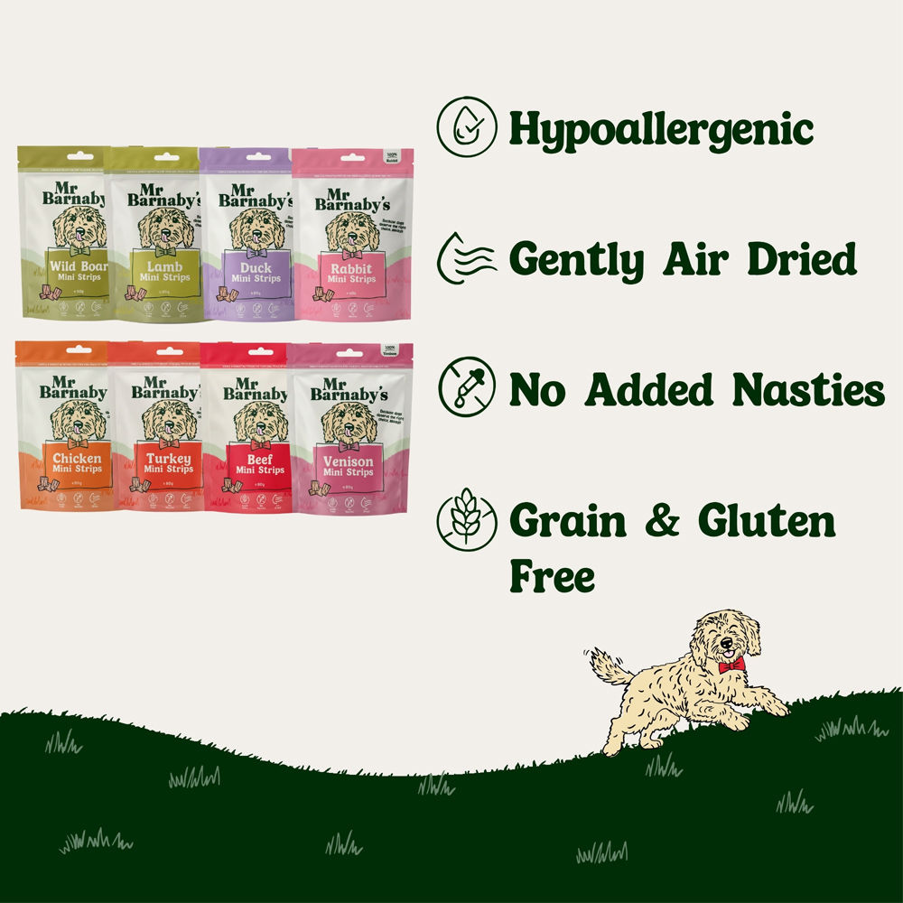 Mr Barnaby's Mini Strips Dog Treat Bundle 80g 8 Pack Image 5