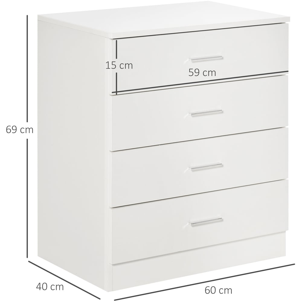 Portland 4 Drawer White Chest of Drawer Image 8