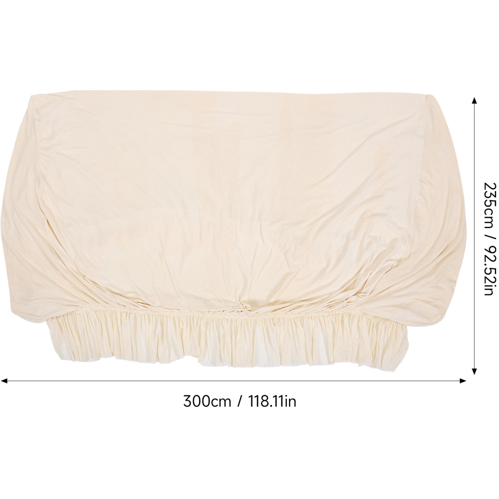 Living and Home 4 Seater Beige Vintage Plush Sofa Cover Image 8