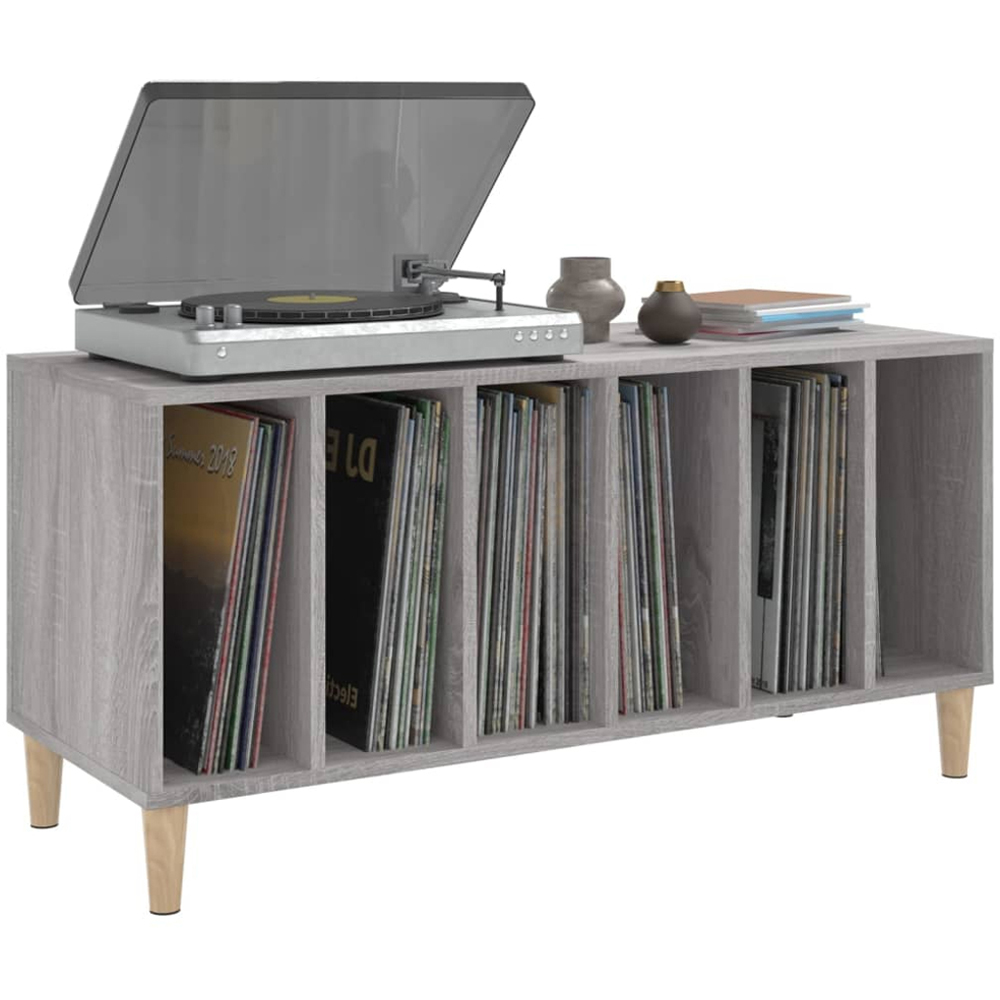 vidaXL 6 Shelf Grey Sonoma Record Cabinet Image 3