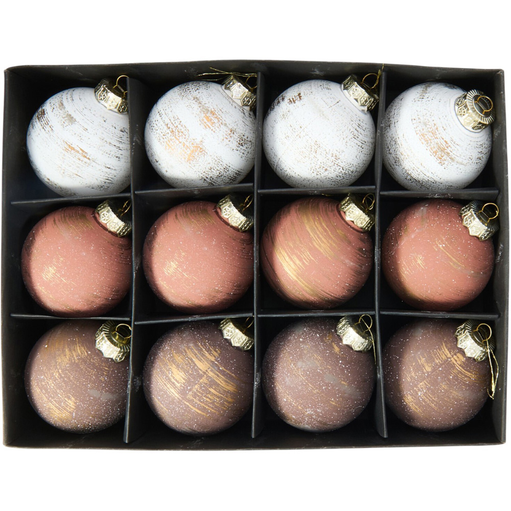 Pack of 12 Rustic Amber Charm Baubles Image 3