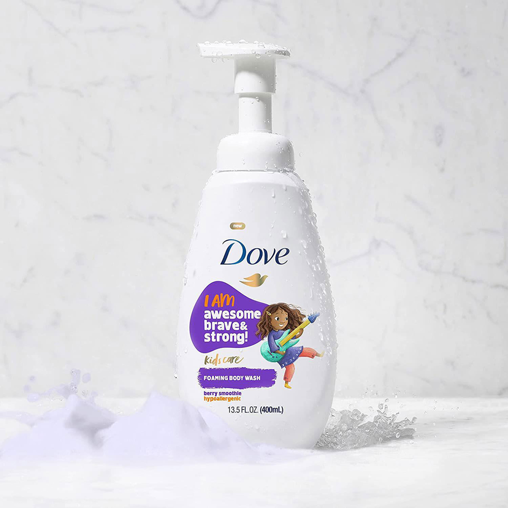 Dove Kids Care Berry Smoothie Hypoallergenic Foaming Body Wash 400ml 8 Pack Image 2