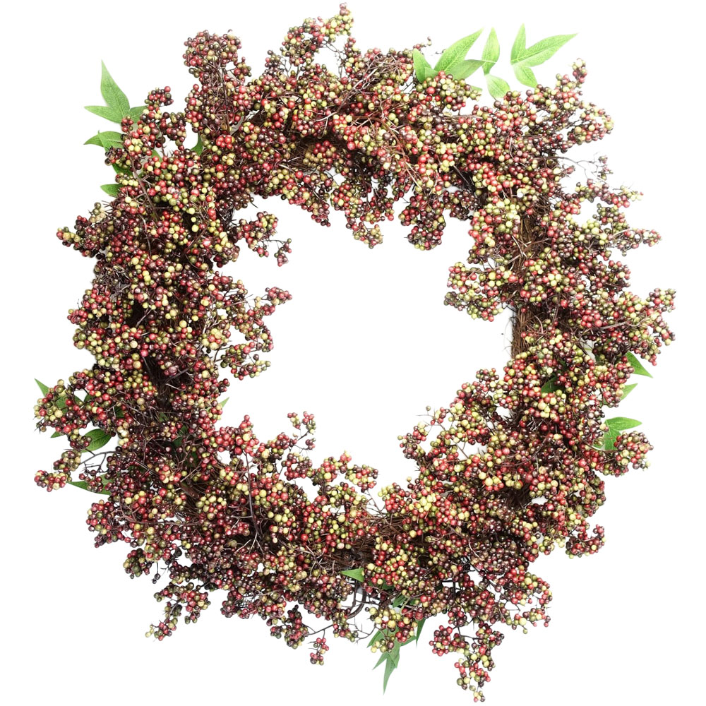 Leaf Black Berries Artificial Wreath 55cm Image 1