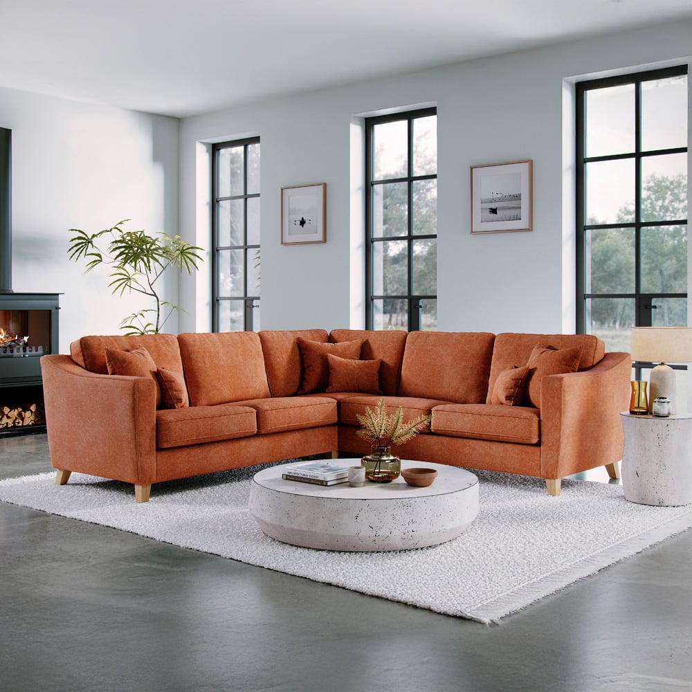 Marlon 4 Seater City Terracota Corner Sofa Image 3