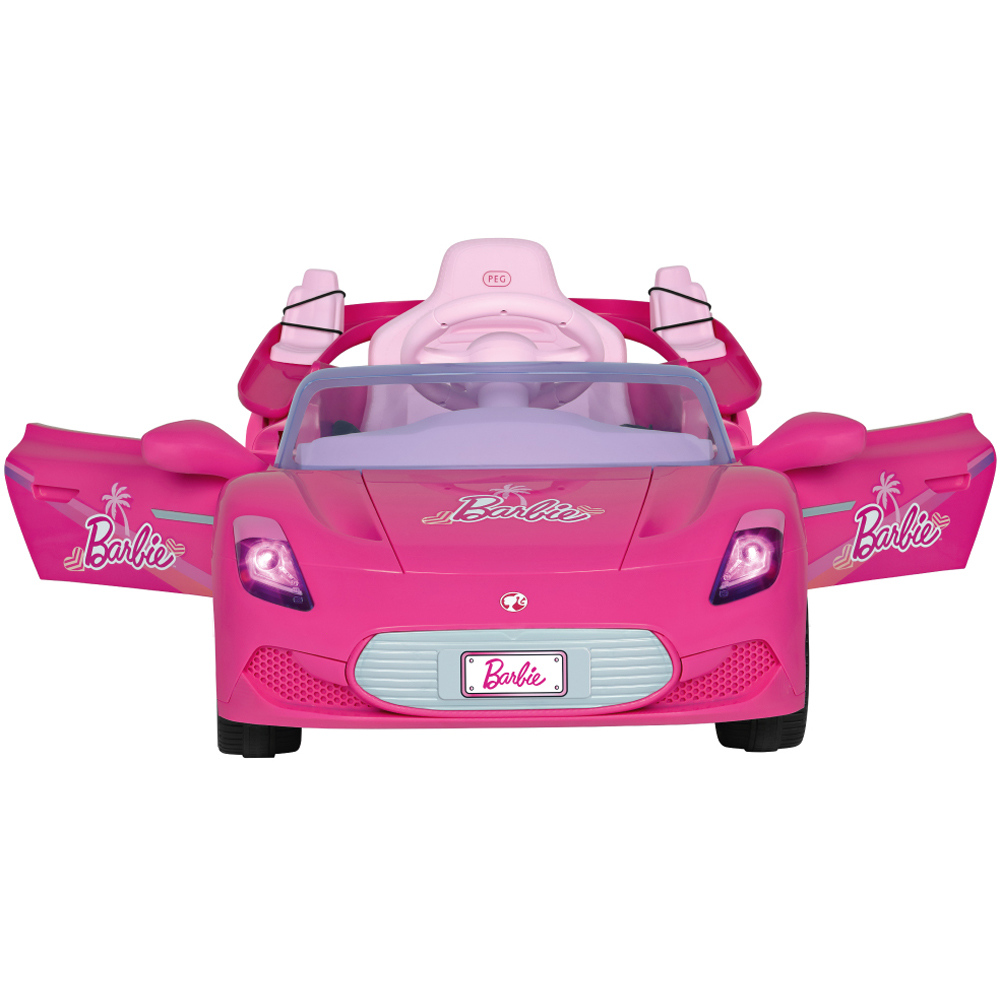 PEG Barbie Kids Electric Ride-On Car with Remote Control Pink 12V Image 5
