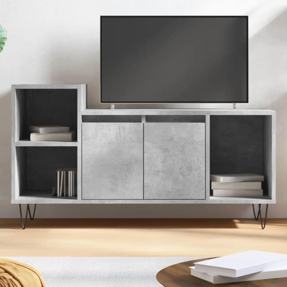 vidaXL 2 Door 3 Shelf Concrete Grey TV Cabinet Image 1
