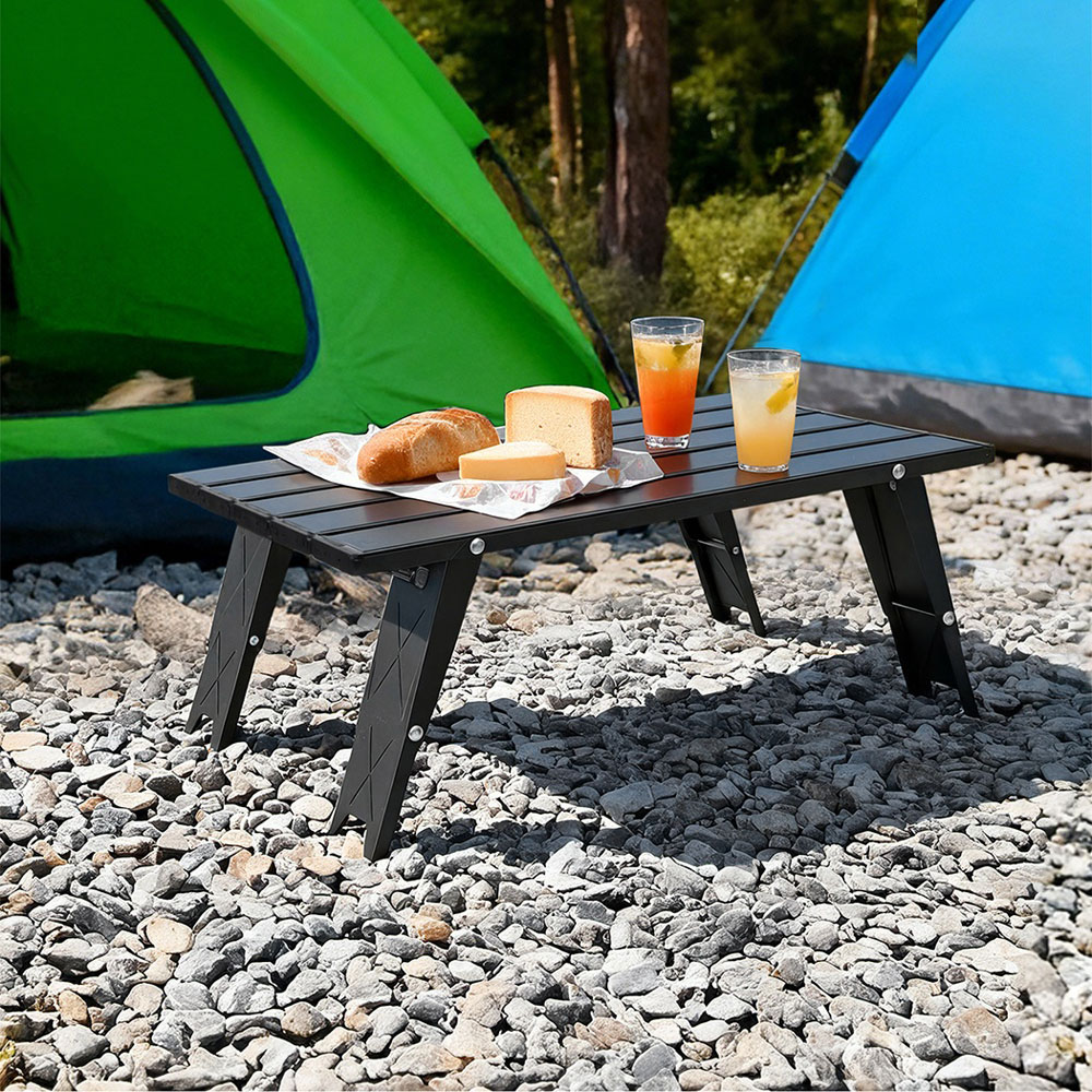 Levede Black Aluminium Foldable Camping Table Image 2