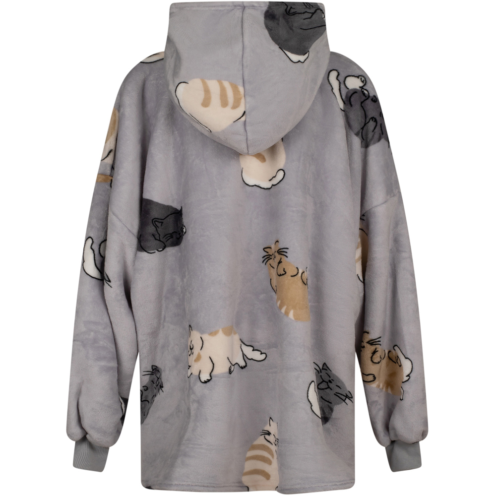 Rapport Home Cute Cats Fleece Hoodie Oversize Multicolour Image 2