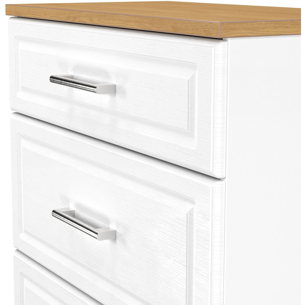 Crowndale Kent 3 Drawer White Ash and Modern Oak Deep Chest of Drawers Ready Assembled Image 5