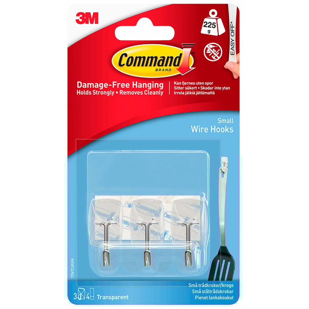 Command Utensil Hooks - 3 hooks, 4 clear strips Image 1