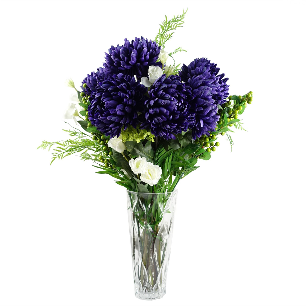 Leaf Clear Chunky Ridged Glass Vase 35cm Image 4