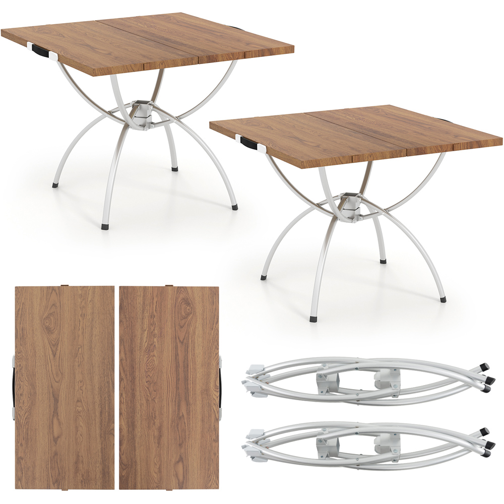 Costway Coffee Foldable and Extendable Picnic Table Image 3