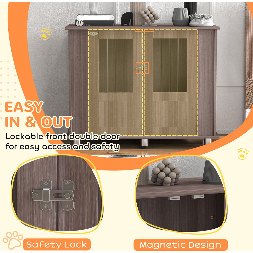 PawHut Purple Medium Large Dog Crate Furniture End Table Image 6
