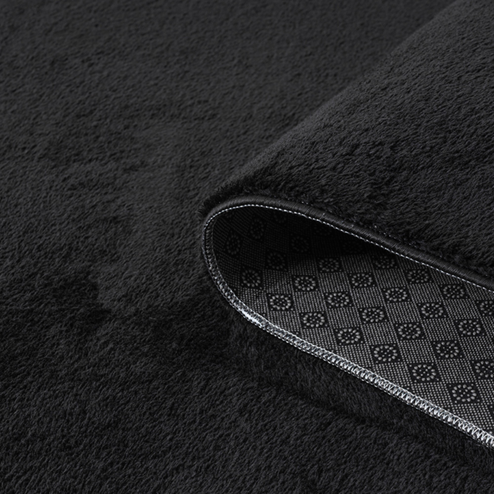 Desire Rugs Comfy Black Anti Slip Felt Backing Round Rug 100cm Image 3