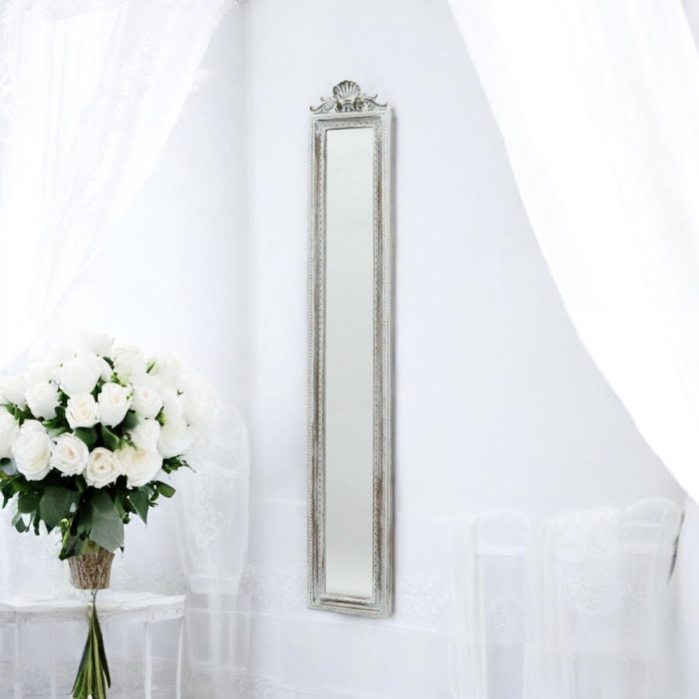 Acacia Home Light Washed Slim Wall Mirror 109 x 13cm Image 2