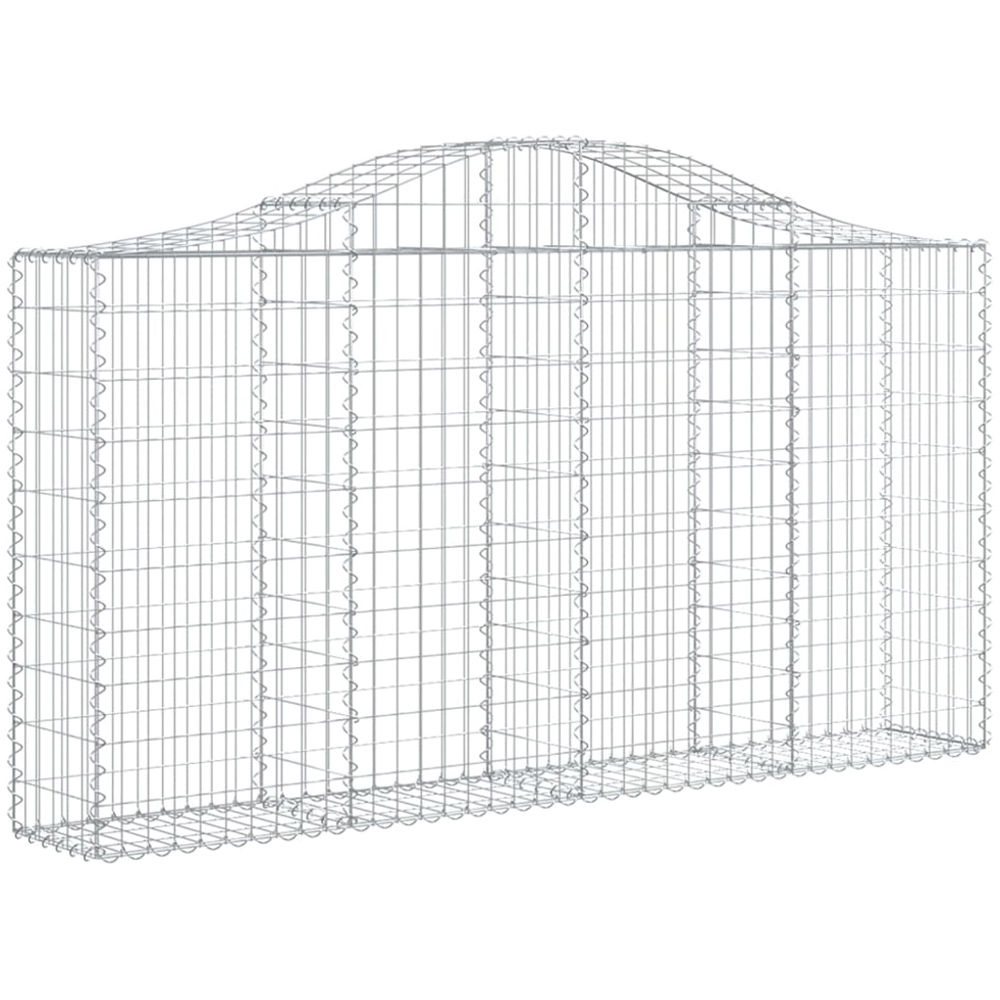 vidaXL Silver Galvanised Iron Gabion Basket 200 x 30 x 100/120cm 14 Pack Image 1