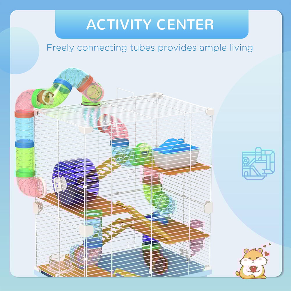 PawHut 5 Tier Light Blue Hamster Cage Image 4
