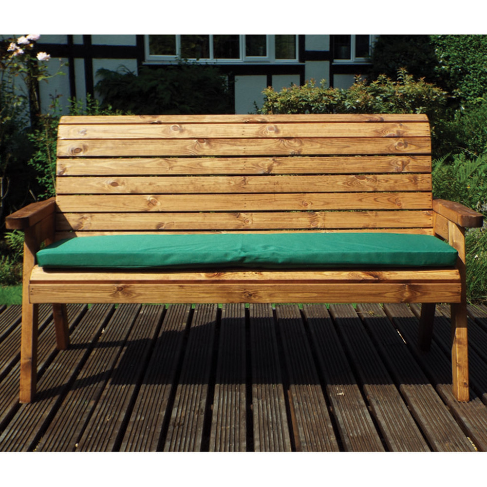 Charles Taylor 3 Seater Winchester Bench with Green Cushions Image 2