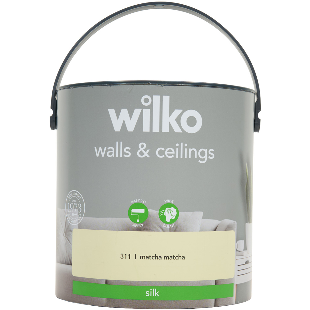wilko Walls and Ceilings Silk Emulsion Paint Matcha Matcha Image 4