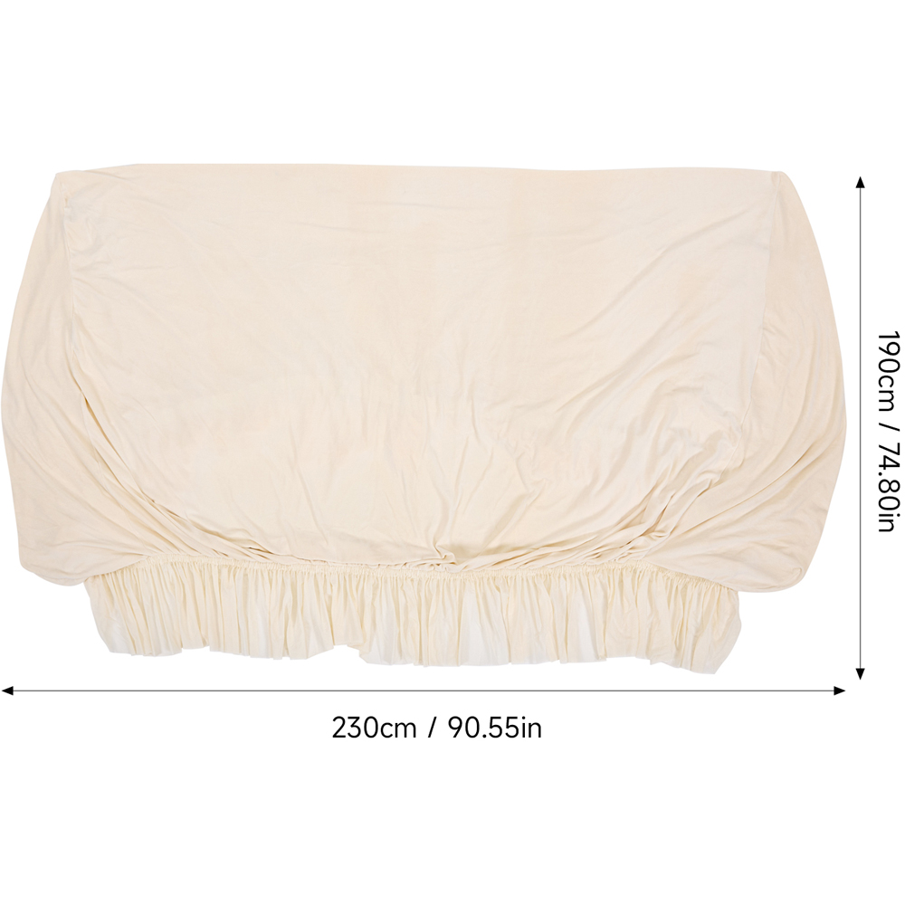 Living and Home 3 Seater Beige Vintage Plush Sofa Cover Image 8