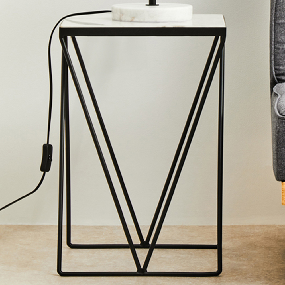 Premier Housewares Compact Side Table with Black Matte Legs Image 1