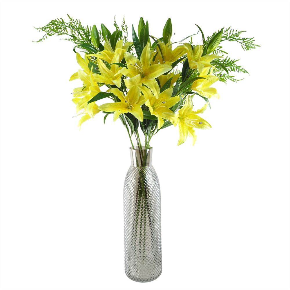 Leaf Smoke Grey Diamond Glass Vase 50cm Image 7