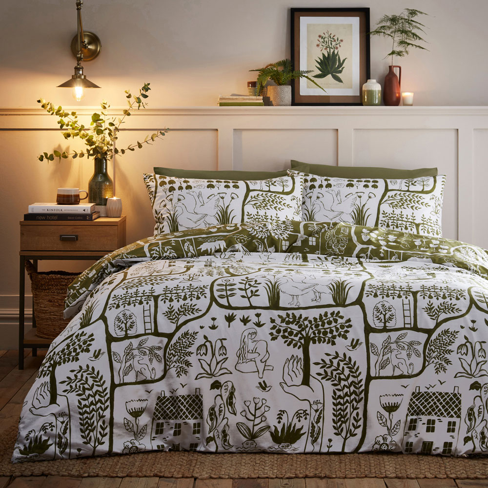 furn. Frida Single Moss Duvet Set Image 1