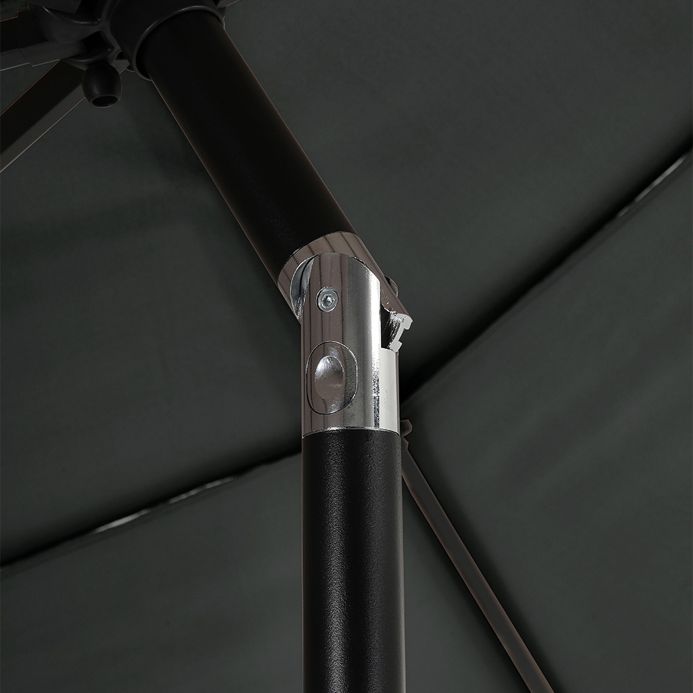 Living and Home Dark Grey 3 Tier Crank and Tilt Parasol with Weave Cement Base 3m Image 6