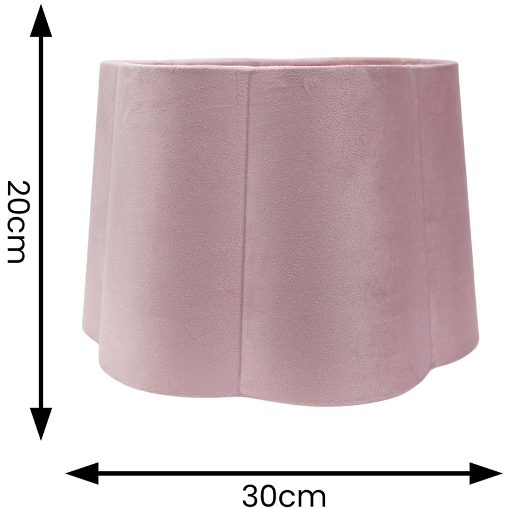 ValueLights Amy Blush Pink Velvet Scallop Lamp Shade Image 4