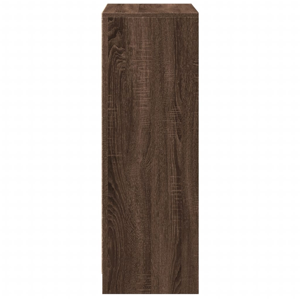 vidaXL 2 Door Single Open Shelf Brown Oak Sideboard with LED Lights Image 8