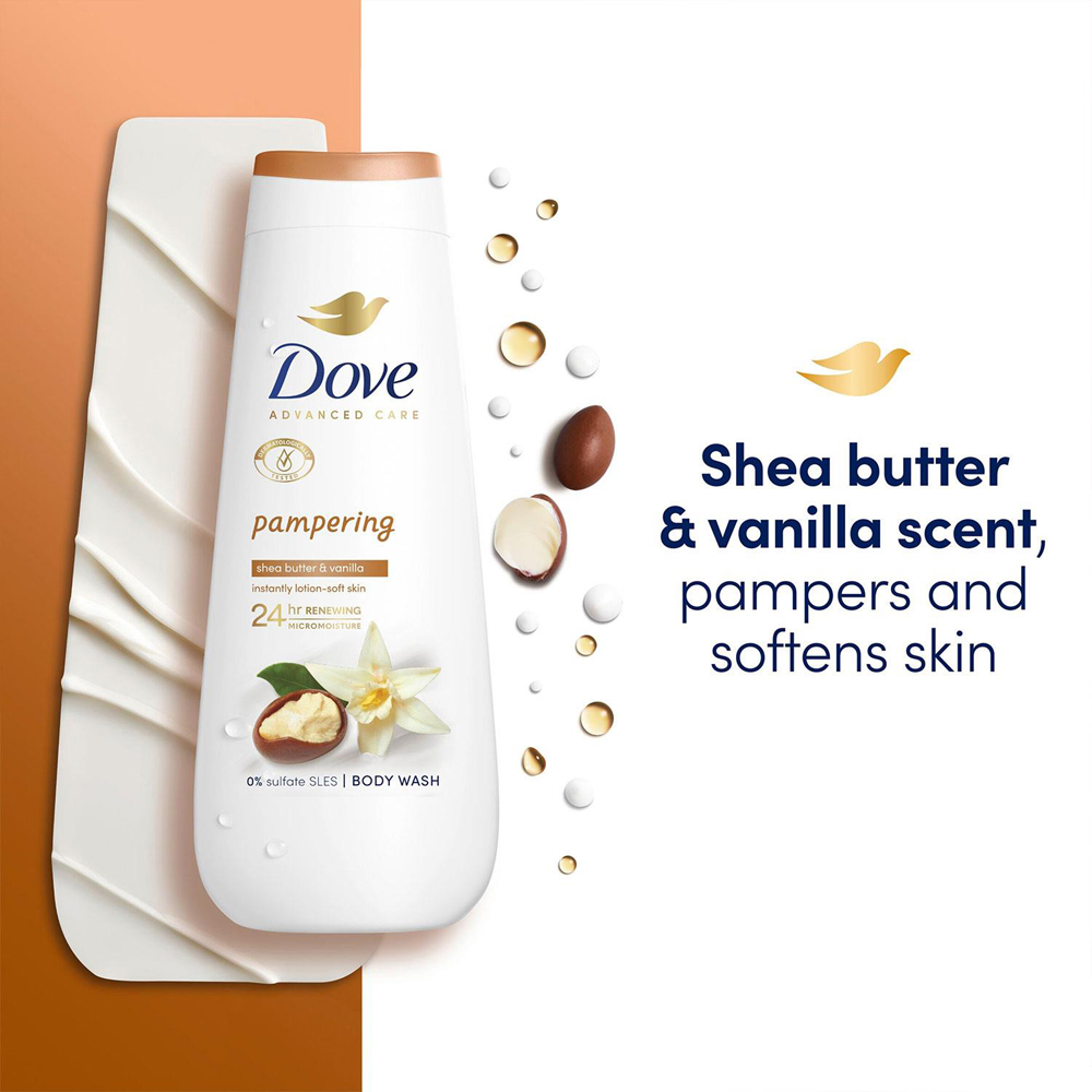 Dove Advanced Care Pampering Body Wash 400ml 14 Pack Image 4