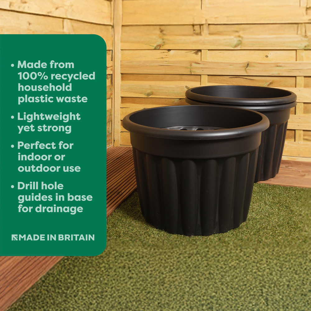 Wham Vista Slate Round Planter 60cm 3 Pack Image 4
