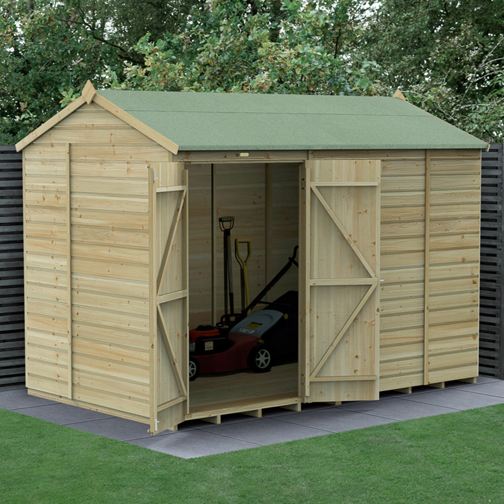 Forest Garden Beckwood 10 x 6ft Double Door Shiplap Reverse Apex Shed Image 2