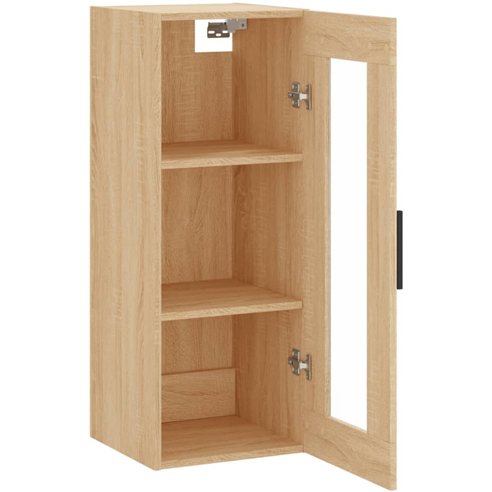 vidaXL Single Glass Door Sonoma Oak Wall Mounted Cabinet Image 7