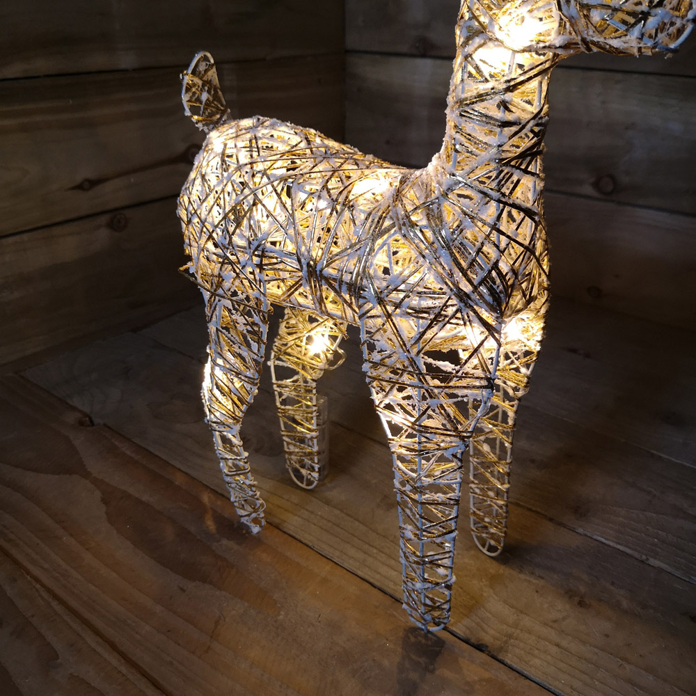 Samuel Alexander Gold Wicker Reindeer LED Christmas Decoration 50cm Image 3