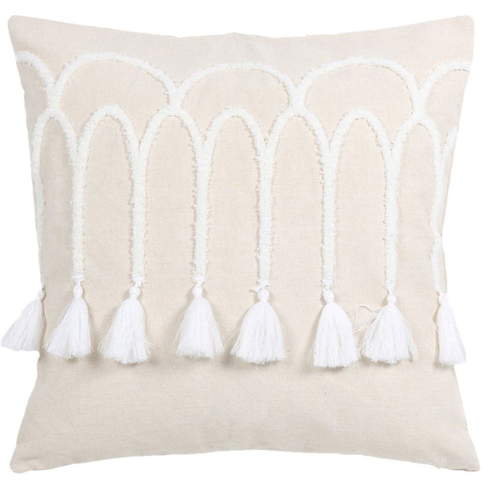 Divante Nyla Natural Curve Tufted Cushion 45 x 45cm Image