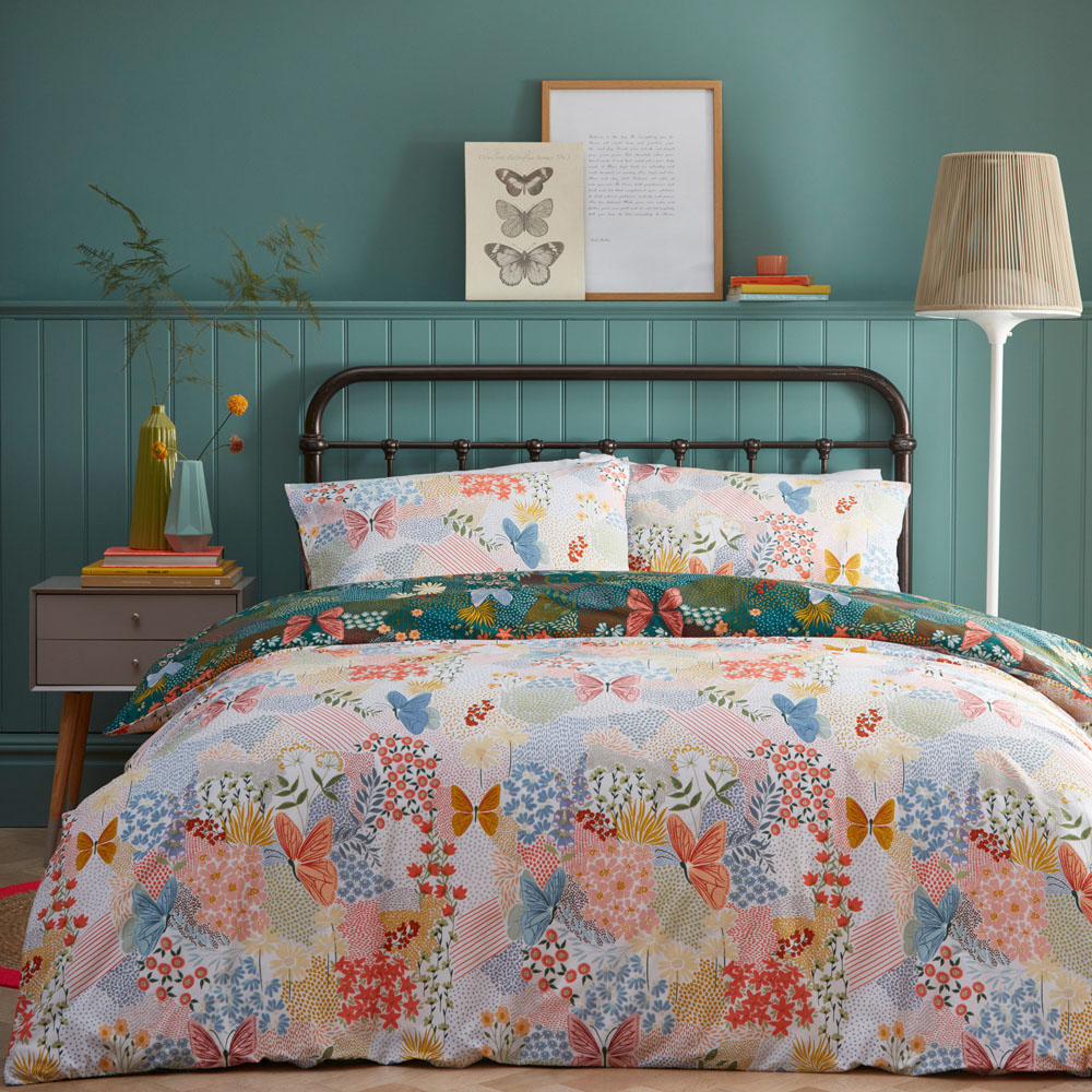 furn. Forage Super King Teal Duvet Set Image 4
