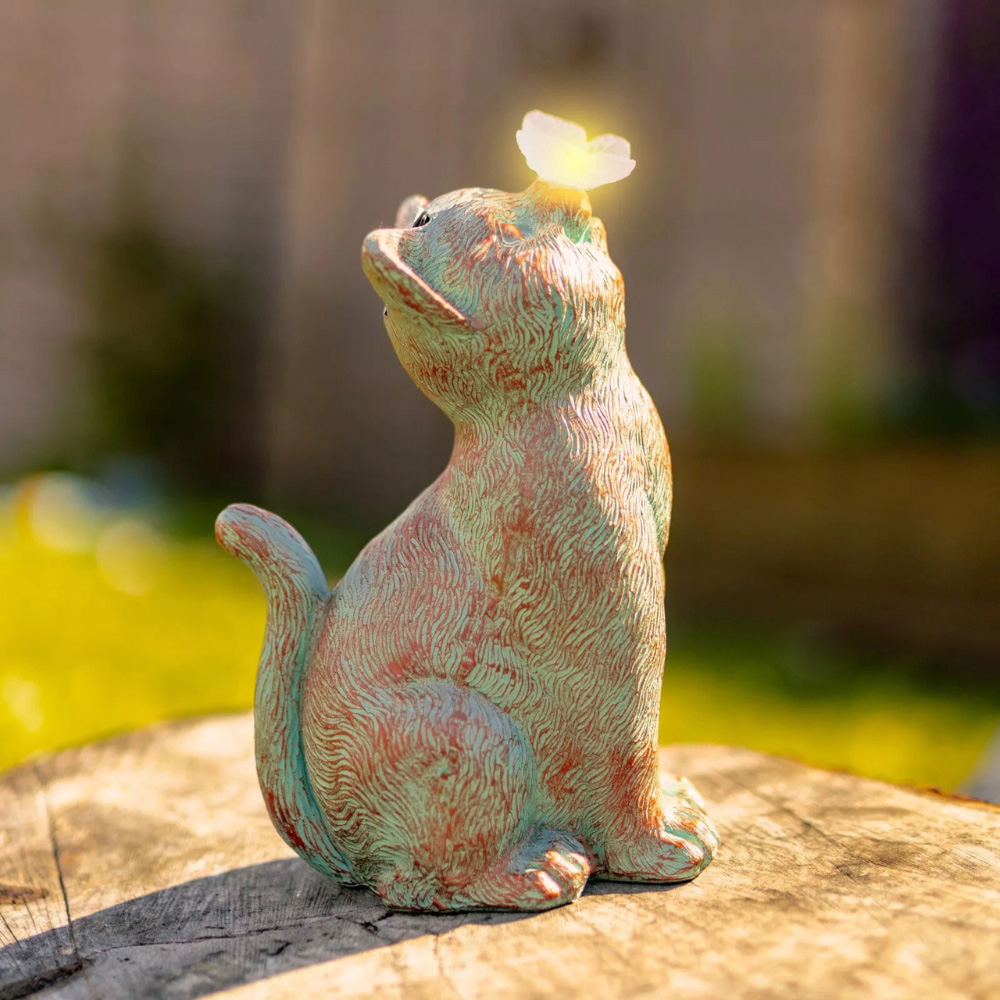 Garden Mile Solar LED Cat Garden Ornament Image 7