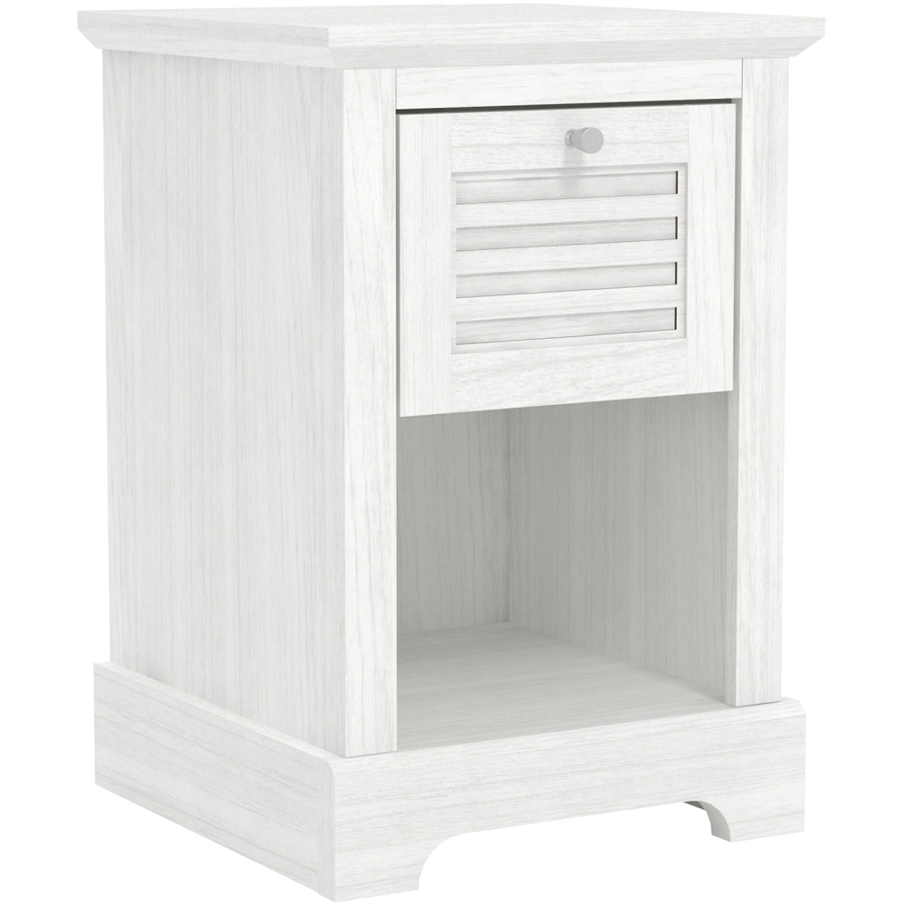 GFW Salcombe Single Drawer White Oak Lamp Table Image 2