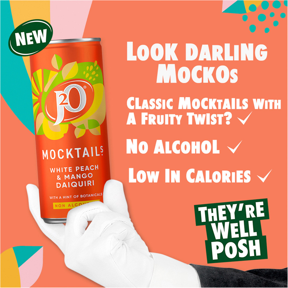 J2O Mocktails White Peach and Mango Daiquiri 250ml Image 2