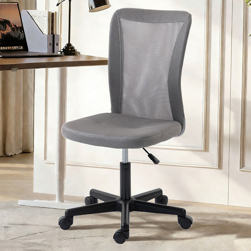 Vinsetto Grey Adjustable Armless Swivel Office Chair Image 1