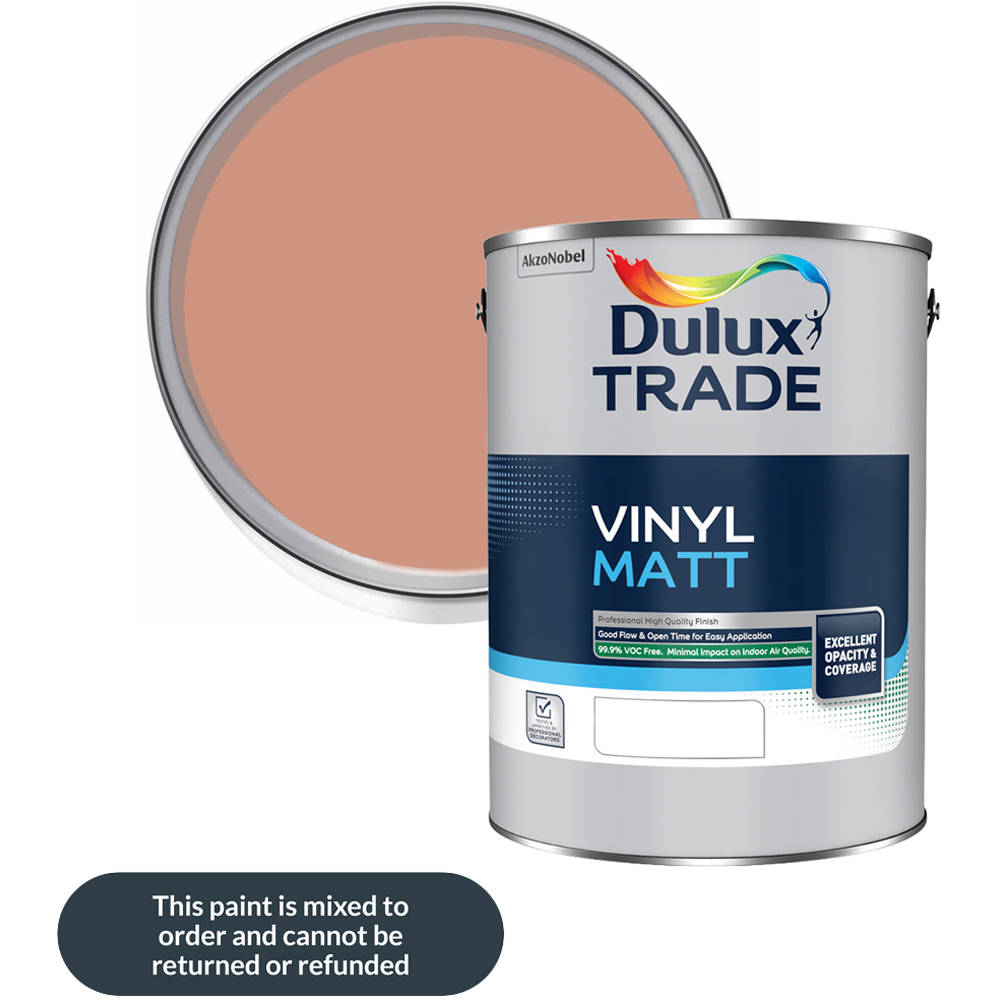 Dulux Trade Copper Blush Walls and Ceilings Vinyl Matt Paint 5L Image 1