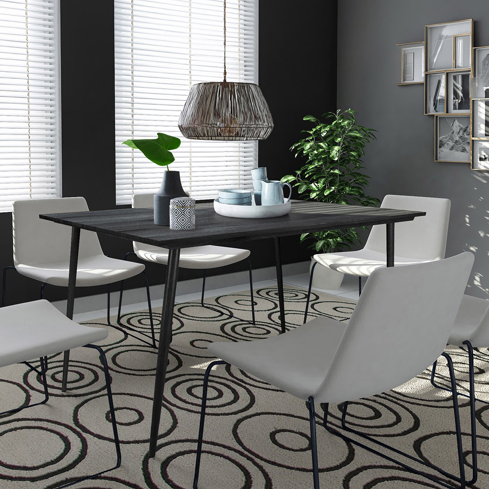 Loft24 Monza 6 Seater Black Rectangular Dining Table Image 7