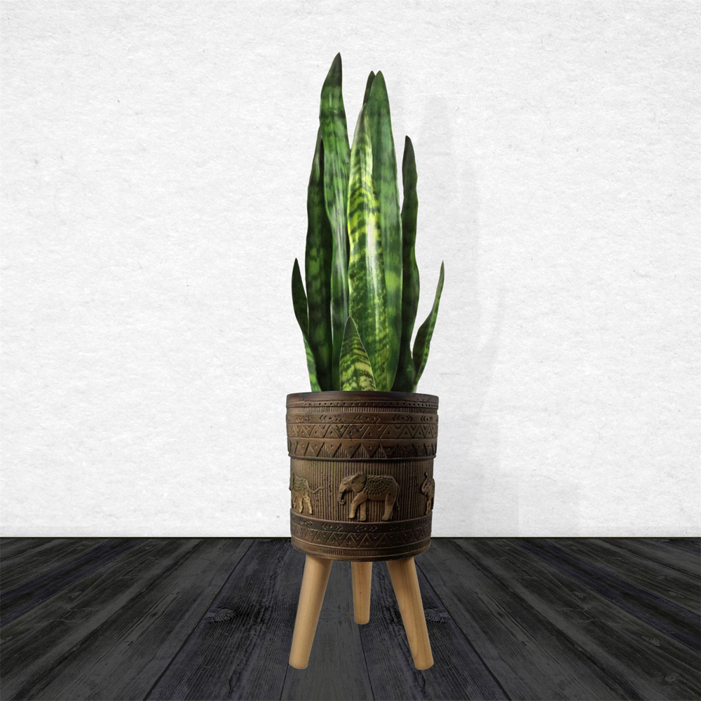 Leaf Elephant Composite Planter with Stand Image 2
