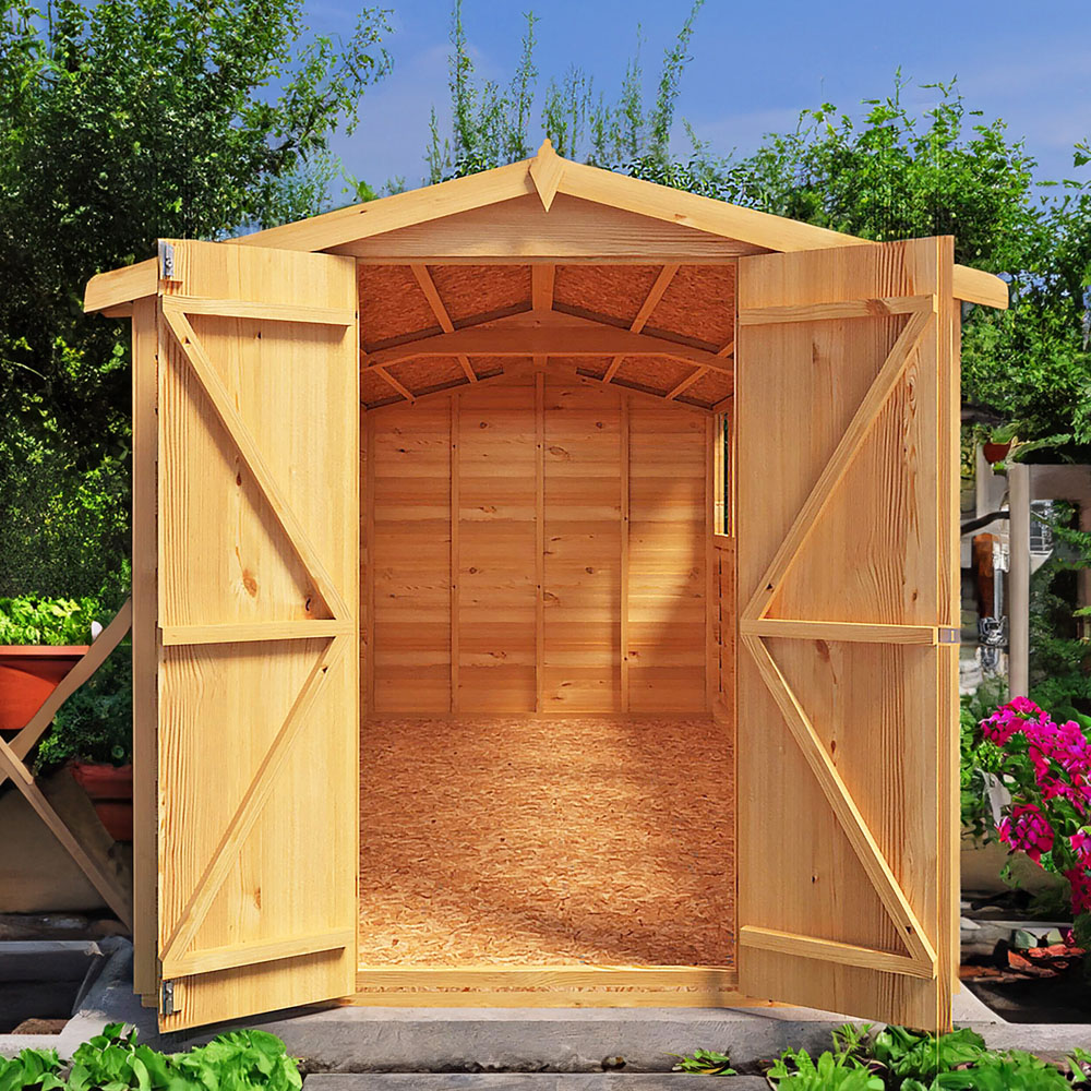 Shire 12 x 6ft Double Door Dip Treated Overlap Apex Shed Image 4