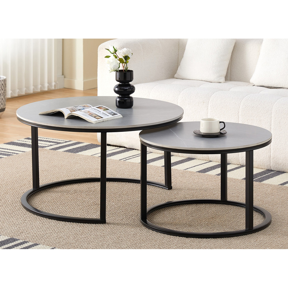 Comfy Living Stone Nest of Tables Set of 2 Image 6