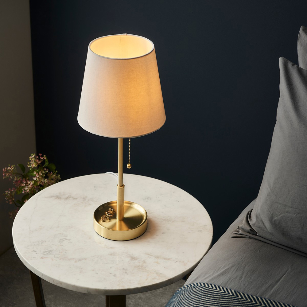 Merano Florence White and Satin Brass Vintage Table Lamp Image 6