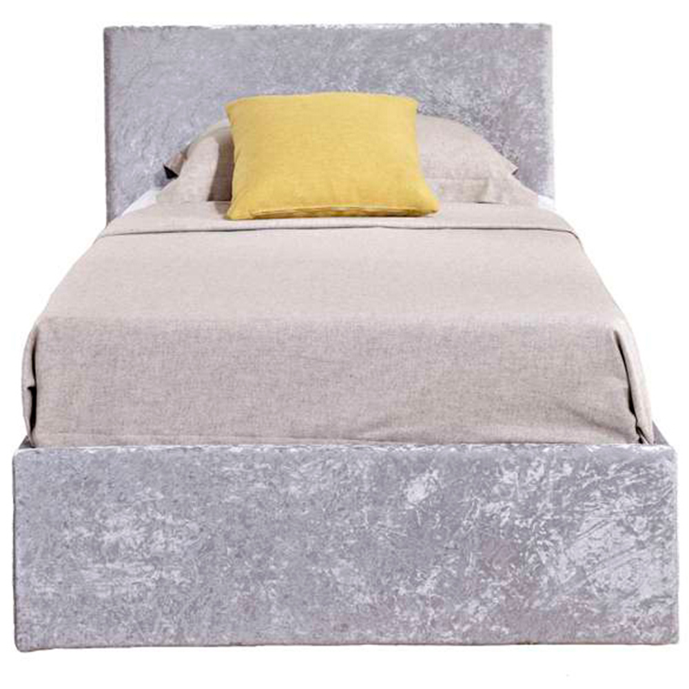 Berlin Single Steel Crushed Velvet Ottoman Bed Image 3